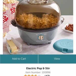 Pampered Chef Electric Pop & Stir Popcorn Maker - Black and Gray
